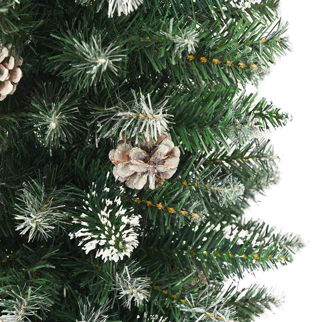 Kunstigt slankt juletræ med 150 LED'er Grøn og Hvid 120 cm