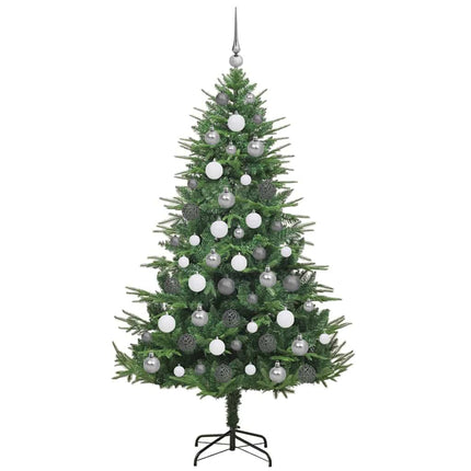 Kunstigt præ-dekoreret juletræ med kuglesæt Grøn 180 cm