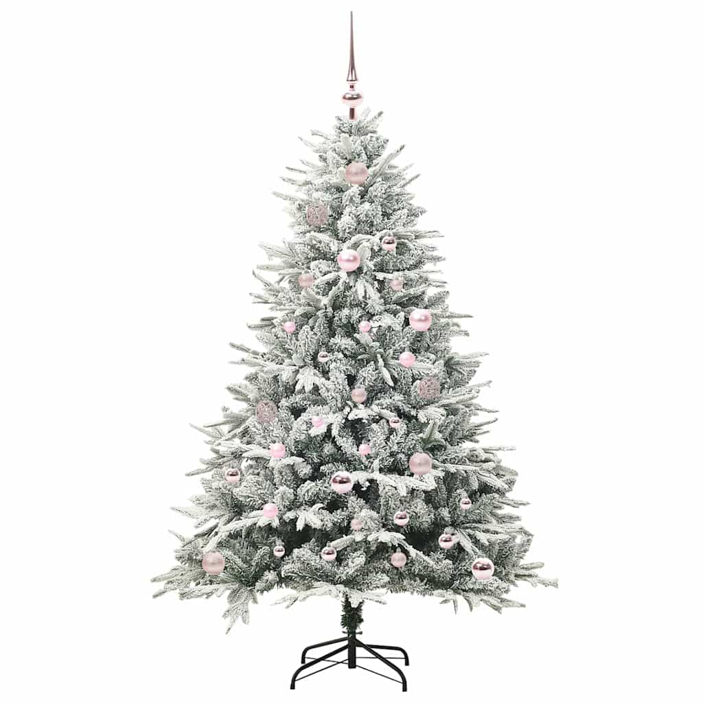 Kunstigt præ-dekoreret juletræ med kuglesæt Grøn 150 cm