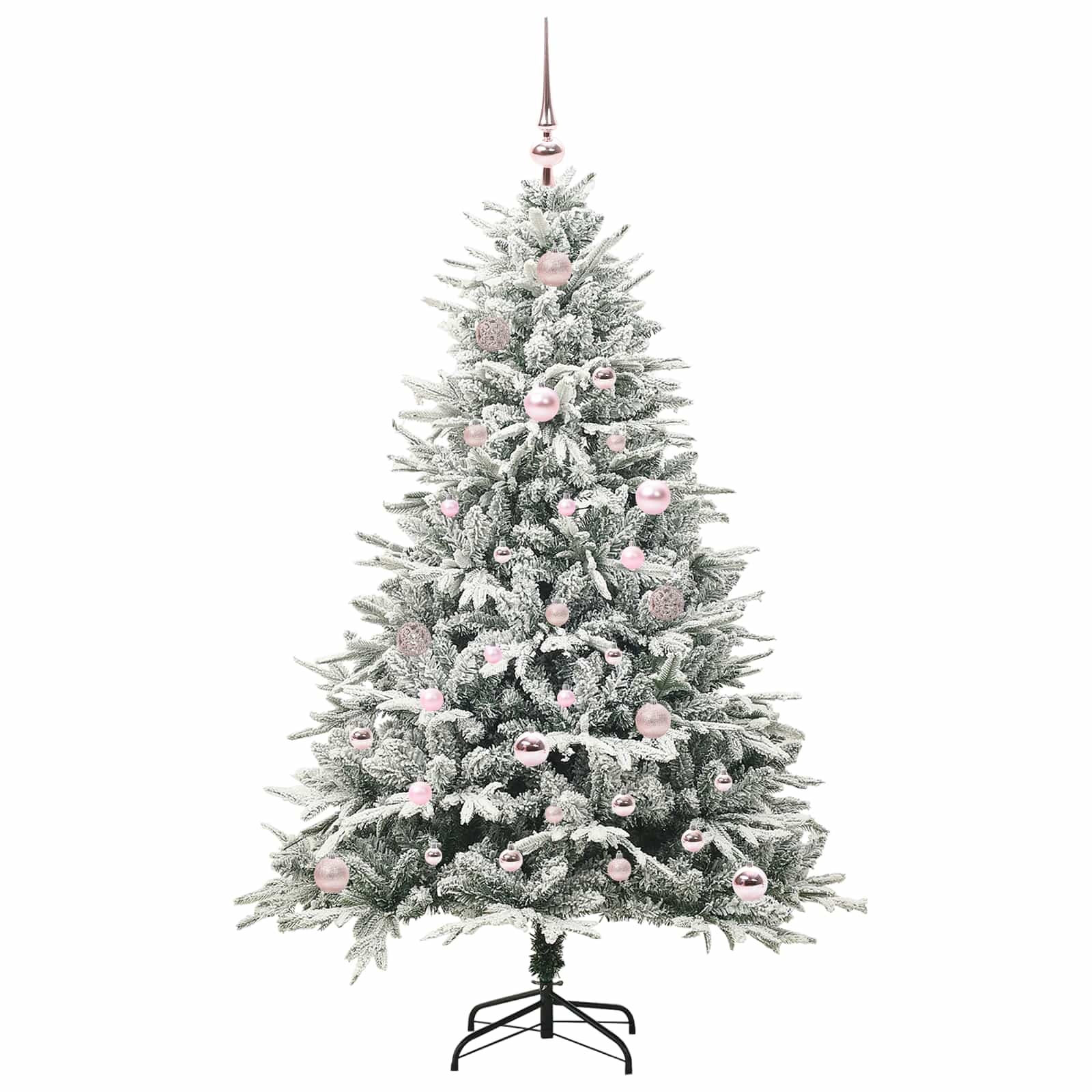 Kunstigt præ-dekoreret juletræ med kuglesæt Grøn 150 cm