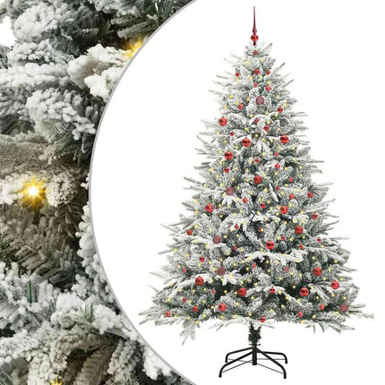 Kunstigt præ-dekoreret juletræ med kuglesæt Grøn 240 cm