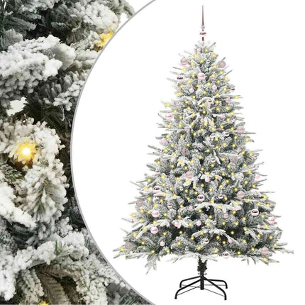 Kunstigt præ-dekoreret juletræ med kuglesæt Grøn 240 cm