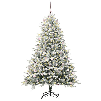 Kunstigt præ-dekoreret juletræ med kuglesæt Grøn 240 cm