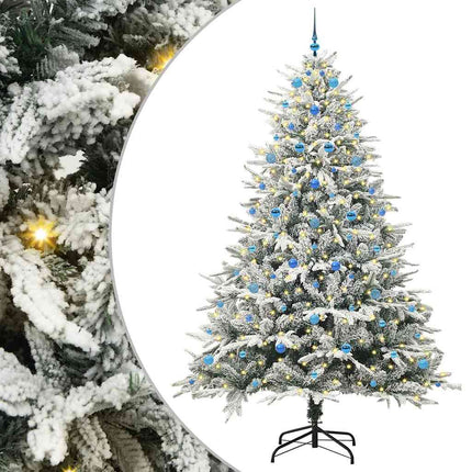 Kunstigt præ-dekoreret juletræ med kuglesæt Grøn 240 cm