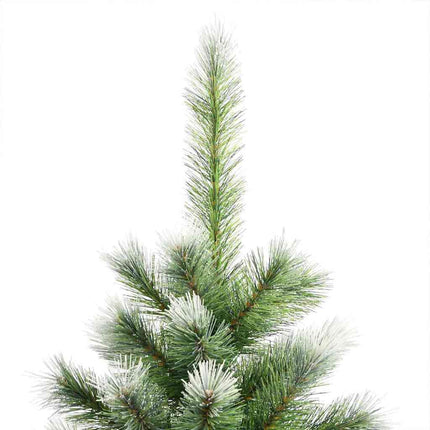 Kunstigt Hængslet Juletræ med Flocked Sne Grøn og hvid 210 cm