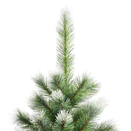 Kunstigt Hængslet Juletræ med Flocked Sne Grøn og hvid 210 cm