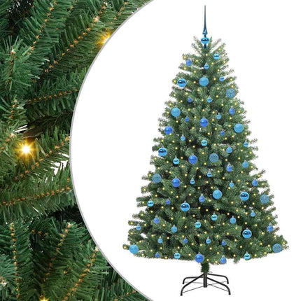 Kunstigt Hinged Juletræ med 300 LED'er Grøn 180 cm PVC og metal