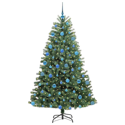 Kunstigt Hinged Juletræ med 300 LED'er Grøn 180 cm PVC og metal
