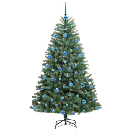 Kunstigt Hinged Juletræ med 300 LED'er Grøn 180 cm PVC og metal