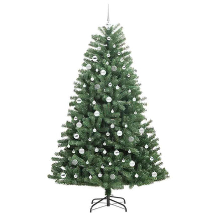 Kunstigt Hinged Juletræ med 300 LED'er Grøn 210 cm PVC og metal