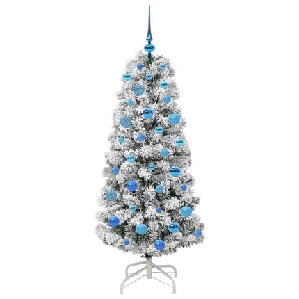 Kunstigt Hinged Juletræ 150 LED'er Grøn og Hvid 150 cm