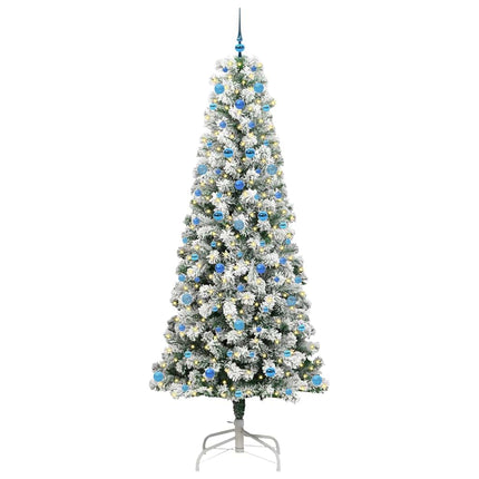 Kunstigt Hinged Juletræ 300 LED'er Grøn og Hvid 240 cm