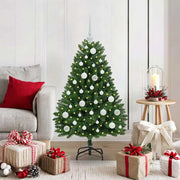 Kunstigt juletræ med 150 LED'er Grøn 120 cm PVC og metal