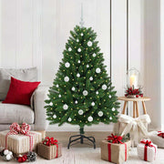 Kunstigt juletræ med 150 LED'er Grøn 150 cm PVC og metal