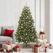 Kunstigt juletræ med 300 LED'er Grøn 180 cm PVC og metal