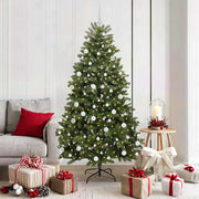 Kunstigt juletræ med 300 LED'er Grøn 180 cm PVC og metal
