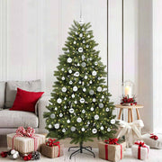 Kunstigt juletræ med 300 LED'er Grøn 180 cm PVC og metal
