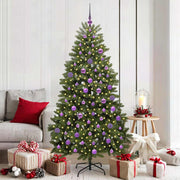 Kunstigt juletræ med 300 LED'er Grøn 180 cm PVC og metal