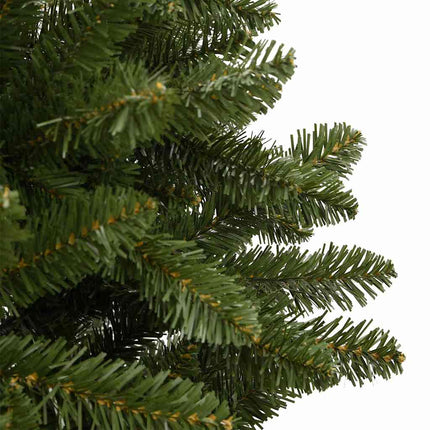 Kunstigt juletræ 210 cm 300 LED'er Varm hvid PVC og Stål Grøn