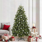 Kunstigt juletræ med 300 LED'er Grøn 210 cm PVC og metal