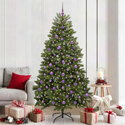 Kunstigt juletræ med 300 LED'er Grøn 210 cm PVC og metal