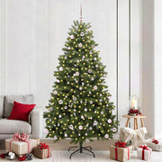 Kunstigt juletræ med 300 LED'er Grøn 240 cm PVC og metal