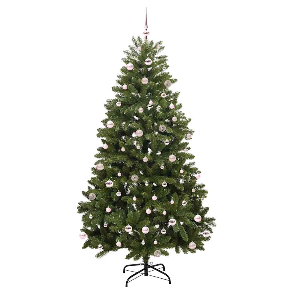 Kunstigt juletræ med 300 LED'er Grøn 240 cm PVC og metal