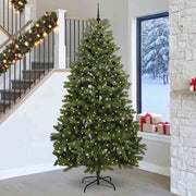 Kunstigt juletræ med 300 LED'er Grøn 270 cm PVC og metal