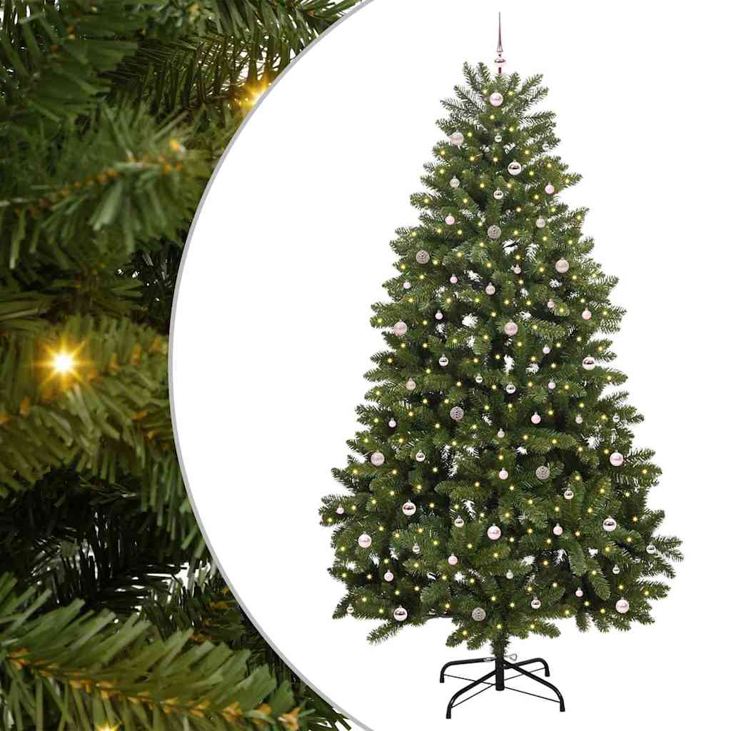 Kunstigt juletræ med 300 LED'er Grøn 300 cm PVC og metal