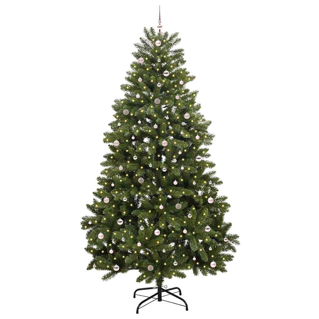 Kunstigt juletræ med 300 LED'er Grøn 300 cm PVC og metal