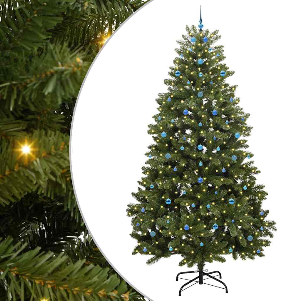 Kunstigt juletræ med 300 LED'er Grøn 300 cm PVC og metal