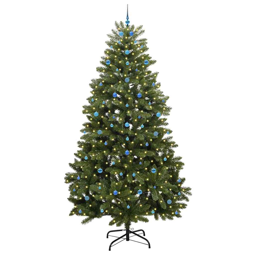 Kunstigt juletræ med 300 LED'er Grøn 300 cm PVC og metal