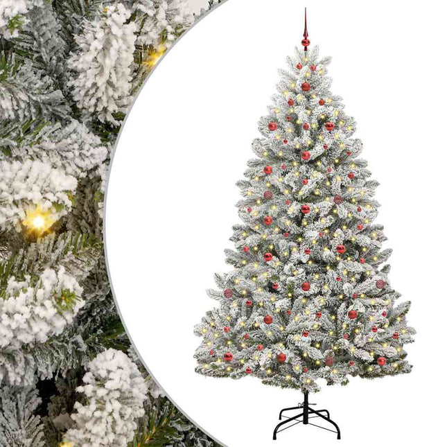 Kunstigt juletræ Grøn og Hvid 240 cm PVC og metal