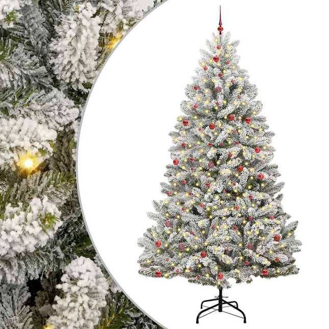 Kunstigt juletræ Grøn og Hvid 300 cm PVC og metal