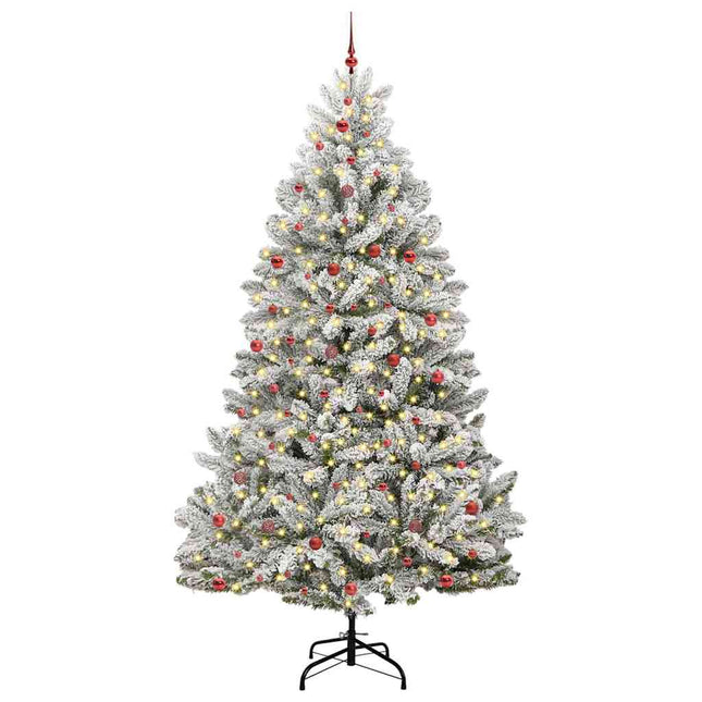 Kunstigt juletræ Grøn og Hvid 300 cm PVC og metal