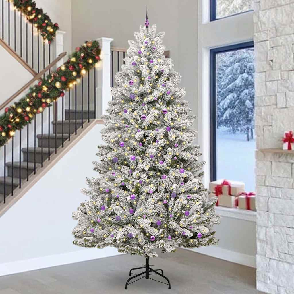 Kunstigt juletræ Grøn og Hvid 300 cm PVC og metal