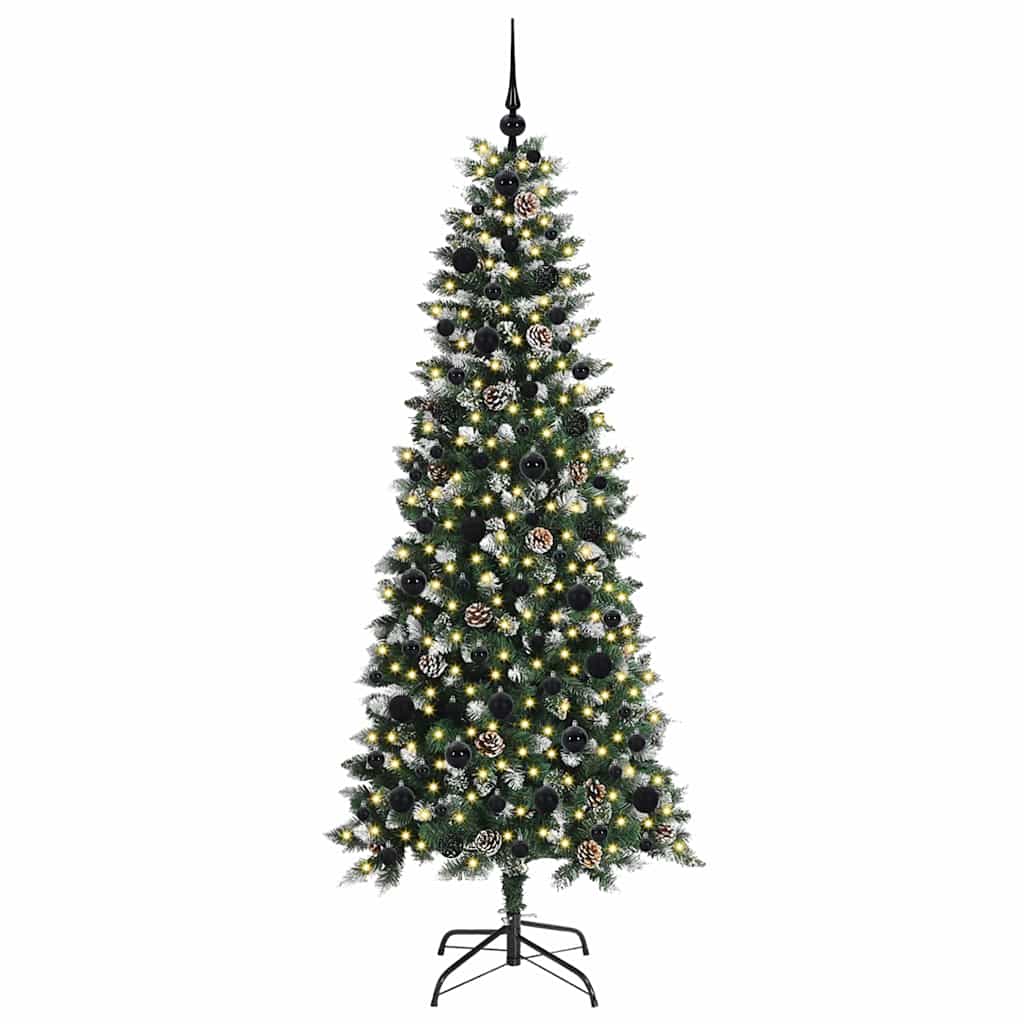 Kunstigt juletræ med stativ Grøn 180 cm PVC og plastik og stål