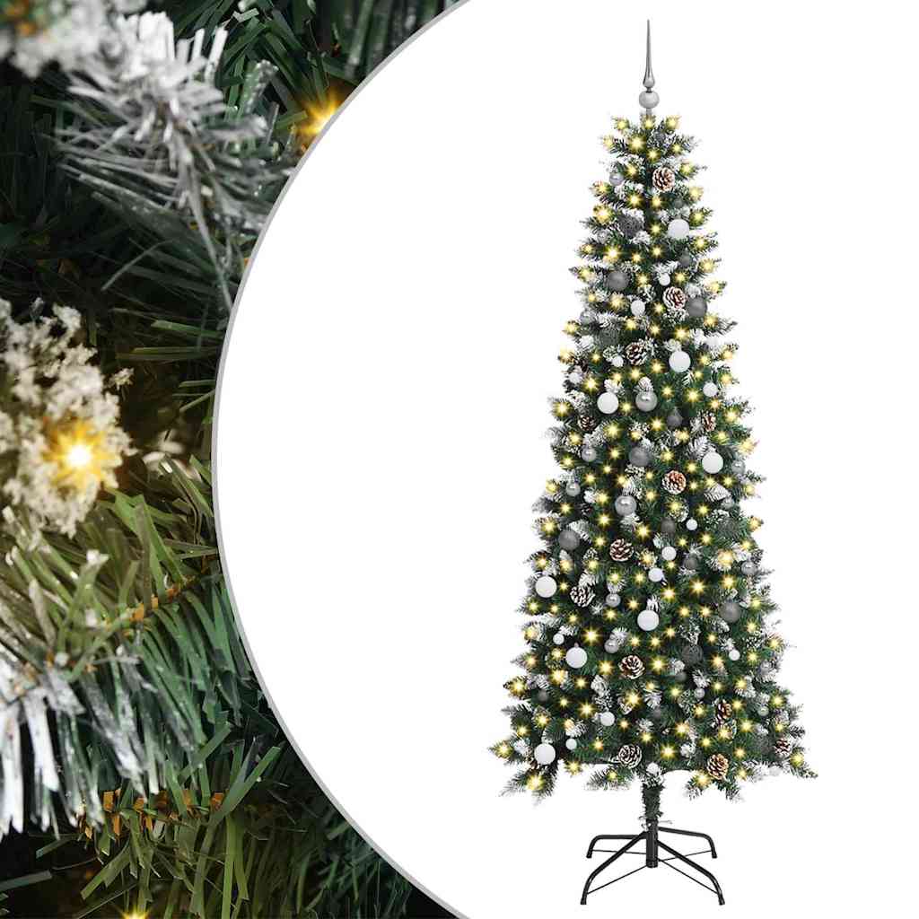 Kunstigt juletræ med stativ Grøn 240 cm PVC og plastik og stål