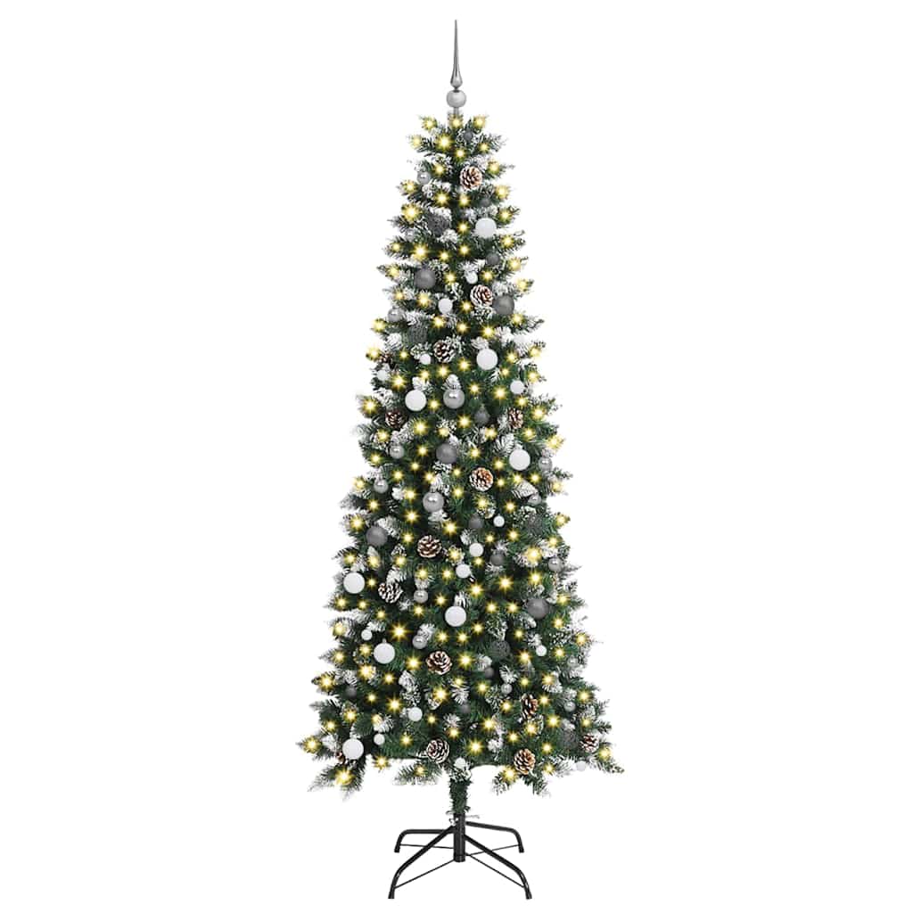 Kunstigt juletræ med stativ Grøn 240 cm PVC og plastik og stål