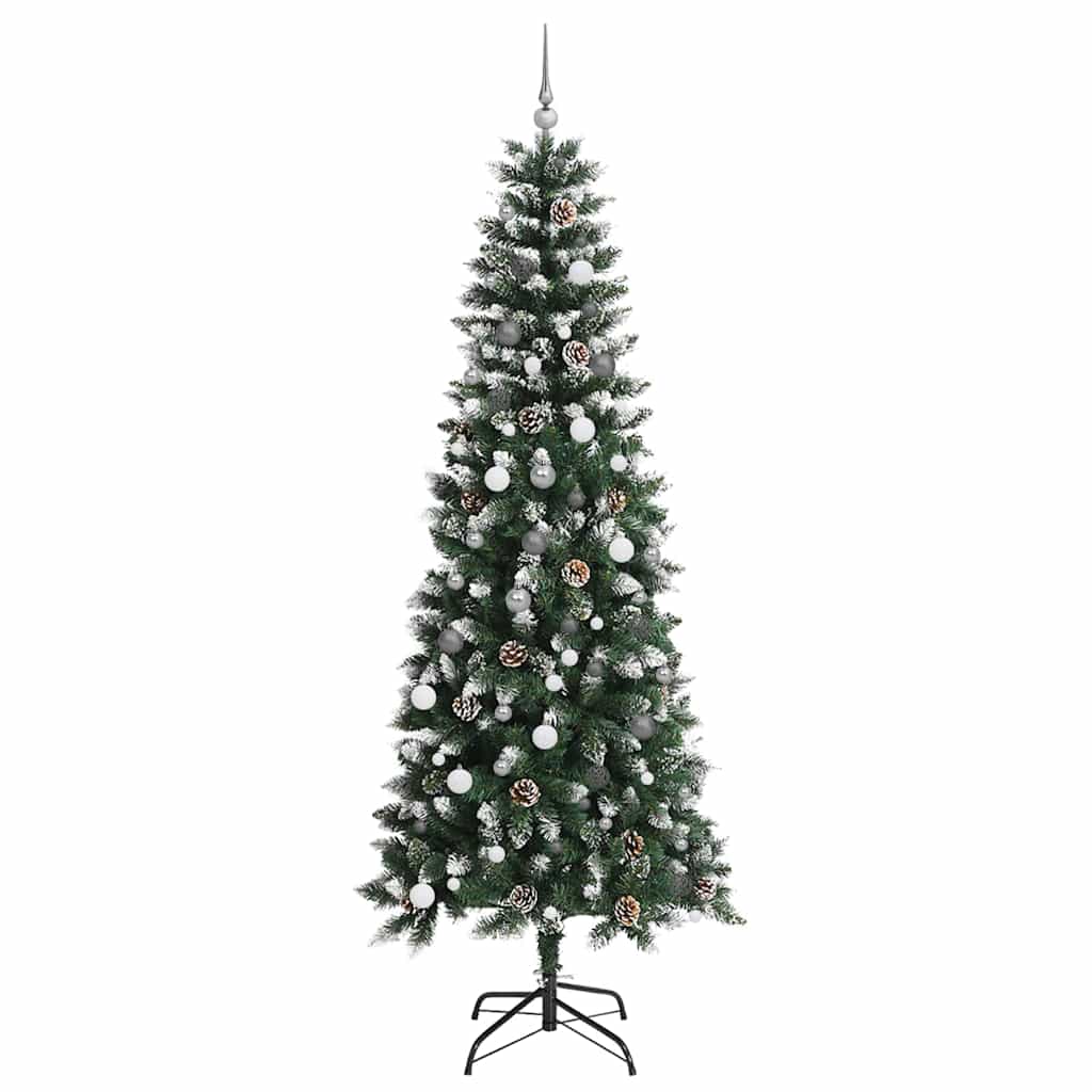 Kunstigt juletræ med stativ Grøn 240 cm PVC og plastik og stål