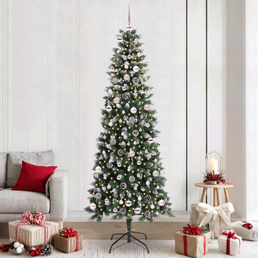 Kunstigt juletræ med stativ Grøn 240 cm PVC og plastik og stål