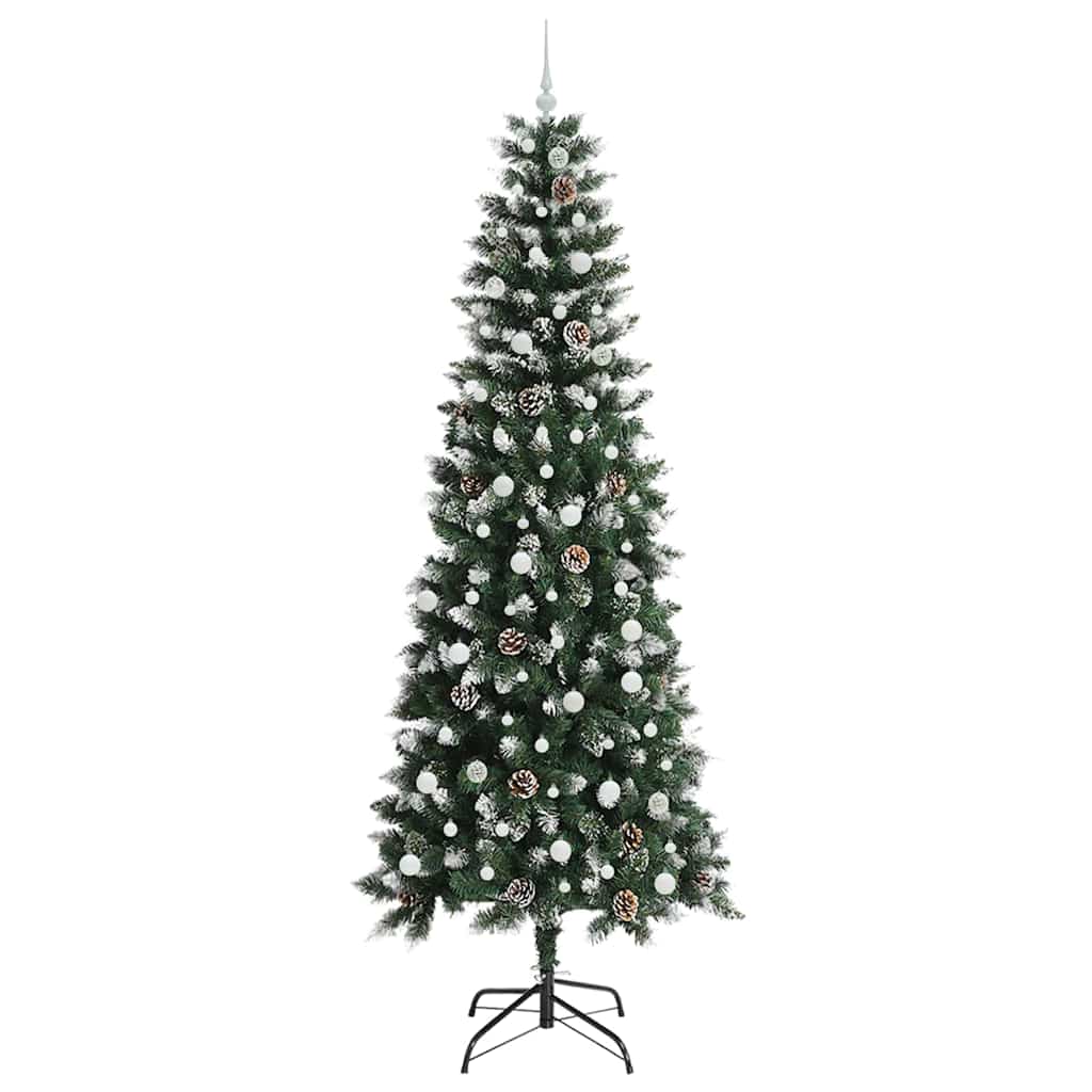 Kunstigt juletræ med stativ Grøn 240 cm PVC og plastik og stål