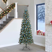 Kunstigt juletræ med stativ Grøn 240 cm PVC og plastik og stål