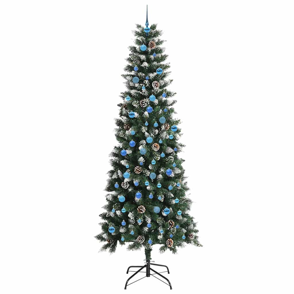 Kunstigt juletræ med stativ Grøn 240 cm PVC og plastik og stål