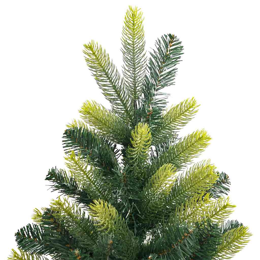Kunstig hængslet juletræ med 150 LED-lys Grøn 120 cm PVC og PE