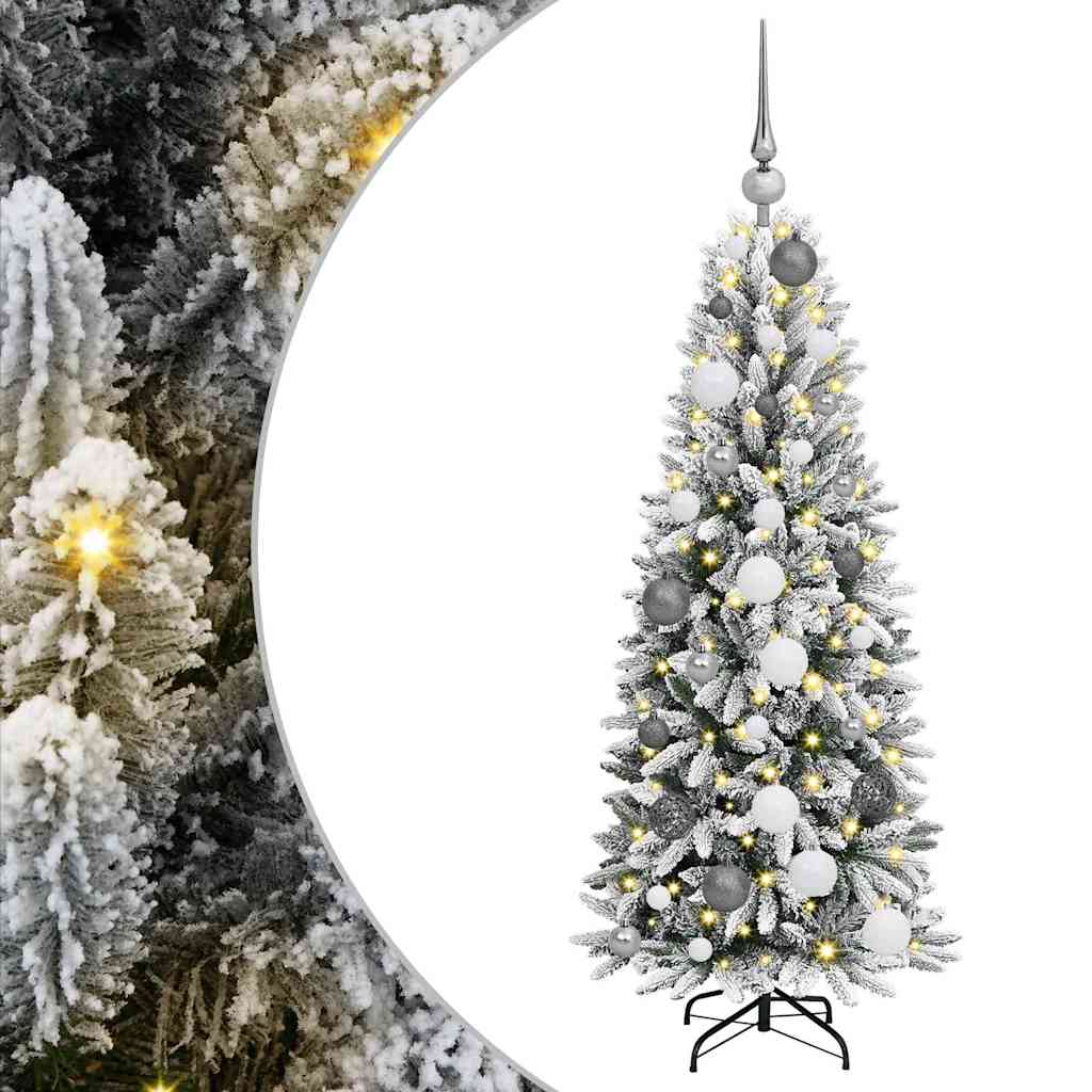 Kunstigt juletræ Hvid 120 cm PVC og Plast og Stål og PE
