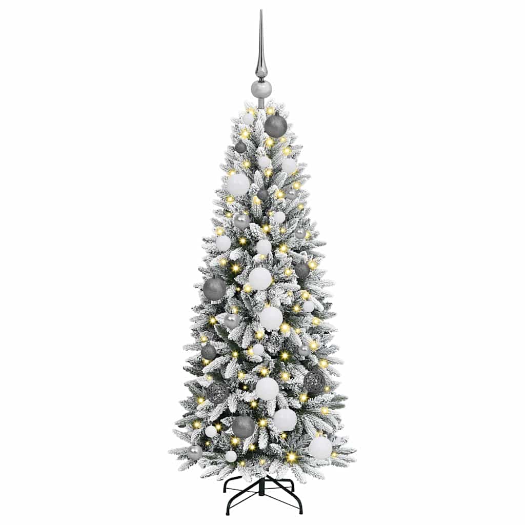 Kunstigt juletræ Hvid 120 cm PVC og Plast og Stål og PE