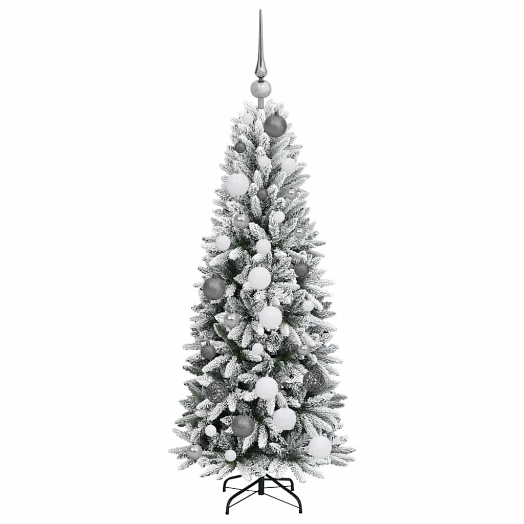 Kunstigt juletræ Hvid 120 cm PVC og Plast og Stål og PE