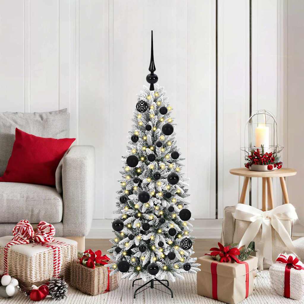 Kunstigt juletræ Hvid 120 cm PVC og Plast og Stål og PE