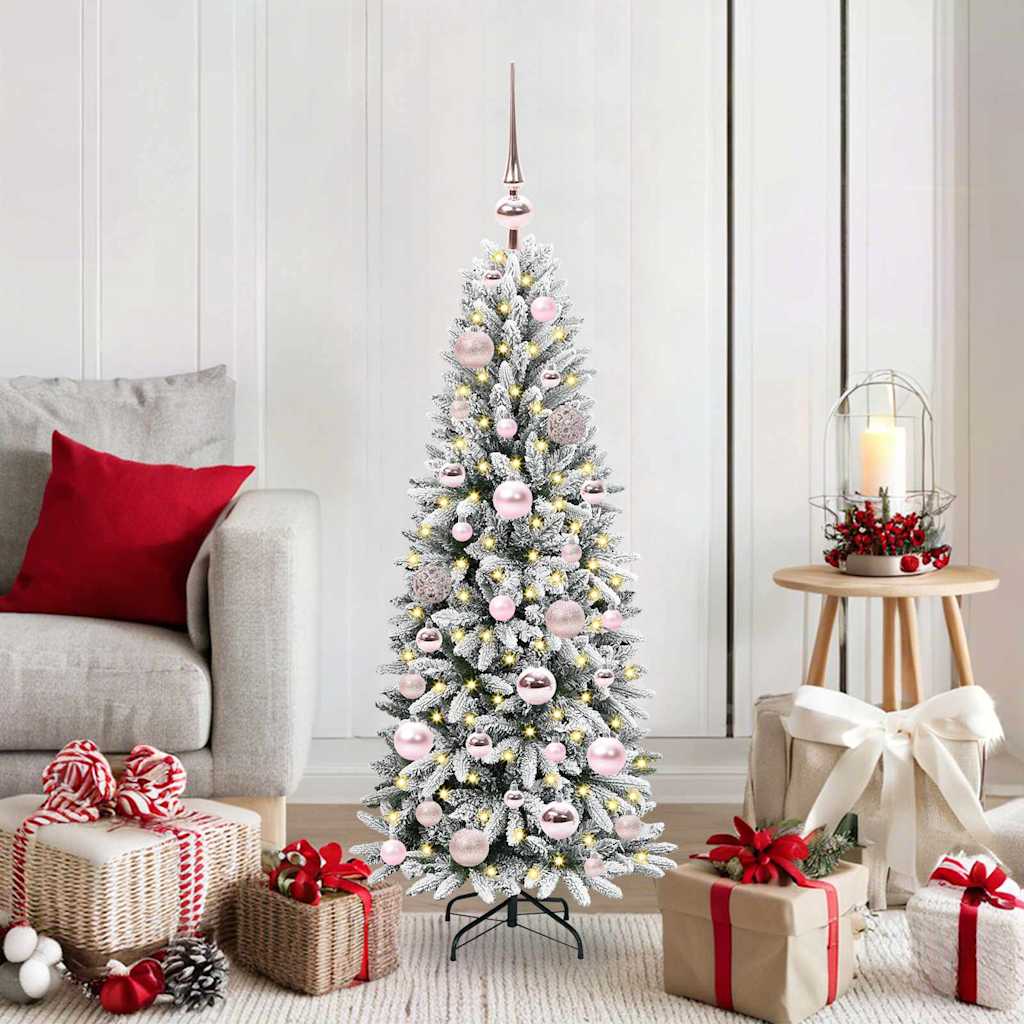Kunstigt juletræ Hvid 120 cm PVC og Plast og Stål og PE